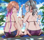  4girls beach bikini haruki_(haruki678) highres idolmaster long_hair multiple_girls ocean purple_eyes short_hair swimsuit twintails 