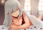  bra cleavage elf hayabusa pantsu pointy_ears sheets 