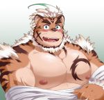  blush clothing felid gammachaos hombretigre low_res male mammal muscular muscular_male nipples pantherine pecs tiger tokyo_afterschool_summoners undressing video_games 