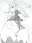  animal_ears armor ass ass_grab bunny_ears final_fantasy final_fantasy_xii greyscale highres kaede_(sayappa) long_hair looking_at_viewer monochrome revealing_clothes viera 