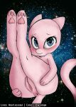  blush female hearlesssoul hi_res legendary_pok&eacute;mon mew nintendo owlalope paws pok&eacute;mon pok&eacute;mon_(species) pussy solo space spread_pussy spreading video_games 