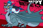  birthday blitzdrachin candle claws cupcake dragon duo feral food fruit invalid_tag narse_(character) plant purple_eyes reptile scalie sifyro size_difference strawberry wings yellow_eyes 