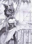  anthro azural_cobaltros clothed clothing desert_jewel_(nefertiri) dress female golem hi_res solo tasslepossum 