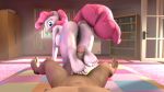  3d_(artwork) 5_toes anthro anthrofied better_version_at_source blue_eyes breasts butt cutie_mark digital_media_(artwork) duo earth_pony equid equine feet female first_person_view foot_fetish footjob friendship_is_magic hair horse human humanoid_feet interspecies kneeling looking_at_viewer looking_back lying male male/female mammal my_little_pony navel nipples on_back penis phantim pink_hair pinkie_pie_(mlp) pony pussy sex smile soles toes 