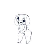  2019 animate_inanimate anthro big_butt blush breasts bunihud butt canid canine canis domestic_dog empty_eyes eyelashes female floppy_ears happy hi_res mammal nintendo nintendo_switch open_mouth short_stack sketch smile solo standing switch_dog teeth thick_thighs tongue video_games wide_hips 