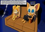  absurd_res clothed clothing cream_the_rabbit hi_res invalid_color invalid_tag lagomorph lecerf leporid mammal rabbit rouge_the_bat sonic_(series) television 
