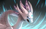  2019 ambiguous_gender blue_eyes digital_media_(artwork) dragon feral hi_res icelectricspyro open_mouth purple_sclera solo teeth tongue 