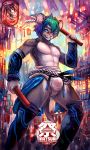  2019 5_fingers abs anthro athletic biped blue_eyes bulge cheetahpaws clothed clothing countershading detailed_background digital_media_(artwork) front_view fundoshi fur grey_fur hair hi_res holding_object japanese_clothing male mammal mouse multicolored_fur multicolored_hair murid murine outside pecs pink_nose portrait rainbow_hair rodent short_hair smile solo standing three-quarter_portrait two_tone_fur underwear white_clothing white_countershading white_fur white_underwear 