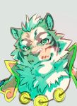  anthro clothed clothing felid fur green_eyes heylaw21 lin_hu male mammal multicolored_fur nekojishi orange_fur pantherine simple_background solo striped_fur stripes tiger two_tone_fur white_background white_fur 