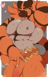  &lt;3 2019 abs anthro blush breathing hand_behind_head incineroar invalid_tag male muscular muscular_male nintendo nipples one_eye_closed open_mouth open_smile pecs penis pok&eacute;mon pok&eacute;mon_(species) pose smile solo sweat thick_thighs tongue tongue_out video_games wink yoshizaurusu_n 