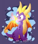  arthropod dragon dragonfly feral hi_res horn insect invalid_color invalid_tag male muskydusky purple_dragon scalie sparx spyro spyro_reignited_trilogy spyro_the_dragon video_games wings 