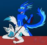  2019 anal anal_penetration anthro anthro_on_anthro bent_over big_butt bioluminescence blue_fur butt canid canine canis collar digital_drawing_(artwork) digital_media_(artwork) domestic_dog domination dragon duo erection exhibitionism fairy_dragon fluffy fluffy_tail frozen_the_husky fur girly glowing glowing_penis hair husky leash leash_pull looking_back looking_pleasured male male/male male_domination male_penetrated male_penetrating mammal master mrtaw nordic_sled_dog nude open_mouth penetration penis scalie sex short_hair simple_background smile spitz standing submissive_male tail_grab tawi_the_fairydragon thick_thighs white_fur wide_hips 