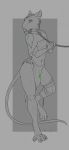  2019 5_fingers anthro ascar_angainor better_version_at_source border bound claws clothing collar digital_media_(artwork) digitigrade full-length_portrait girly grey_background hair hi_res loincloth long_hair long_tail male mammal monochrome murid murine navel partially_colored piercing portrait rat rodent signature simple_background skaven solo toe_claws tongue tongue_out tongue_piercing warhammer_(franchise) warhammer_fantasy 