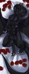  anthro balls dragon erection flower hi_res horn knot looking_at_viewer lying male marii5555 on_back plant precum solo wings 