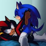  anthro balls claws clothing crossgender cum cum_in_pussy cum_inside cuntboy duo feet hi_res intersex legwear nowykowski7 paws penetration penis pussy shadow_the_hedgehog sonic_(series) sonic_the_hedgehog sweat thigh_highs toe_claws vaginal vaginal_penetration 