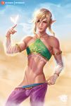  blonde_hair blue_eyes breath_of_the_wild clothed clothing crossdressing fairy foreskin gerudo_outfit girly glans hair hi_res humanoid humanoid_penis humanoid_pointy_ears hylian link looking_at_viewer male mammal nintendo not_furry penis prywinko solo the_legend_of_zelda video_games 