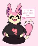  2019 anthro anthrofied big_breasts black_nose breast_grab breasts clothed clothing cute_fangs dewy-eyedboy digital_media_(artwork) english_text eyelashes eyes_closed fangs felid female fur hand_on_breast hoodie mammal nintendo open_mouth pink_background pink_fur pok&eacute;mon pok&eacute;mon_(species) pok&eacute;morph simple_background skitty solo text video_games 