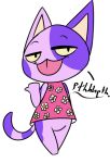  alpha_channel animal_crossing bob_(animal_crossing) bottomless clothed clothing domestic_cat felid feline felis mammal nintendo shirt simple_background smug tongue tongue_out topwear transparent_background video_games vono 