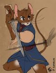  blood brown_eyes brown_fur fight fluff-kevlar fur male mammal melee_weapon mouse murid murine redwall rodent sword tunic weapon whiskers 
