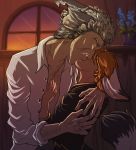  clothed clothing codi_(howlart) couple_(disambiguation) female hi_res howlart kissing male male/female open_shirt romantic scar size_difference tongue valesti_(howlart) 