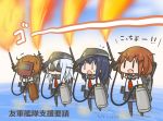  +++ 4girls akatsuki_(kantai_collection) anchor_print arm_up bangs black_legwear blue_hair brown_hair chibi closed_mouth commentary_request curse_(023) dated eyebrows_visible_through_hair fang fire flamethrower flat_cap flying_sweatdrops folded_ponytail full_body gas_tank hair_between_eyes hat hibiki_(kantai_collection) ikazuchi_(kantai_collection) inazuma_(kantai_collection) kantai_collection kneehighs long_hair long_sleeves multiple_girls neckerchief ocean open_mouth outdoors pantyhose pleated_skirt purple_hair red_neckwear school_uniform serafuku short_hair skirt sky smile standing standing_on_liquid sweat translated v-shaped_eyebrows water weapon welding_goggles welding_mask white_hair |_| 