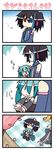  &gt;:) &gt;_&lt; 4koma alternate_costume arms_up cherry_blossoms chibi_miku closed_eyes comic fl-chan fl_studio hatsune_miku heterochromia long_hair minami_(colorful_palette) multiple_girls petals petite_miku silent_comic sitting sitting_on_lap sitting_on_person smile spring_(season) translated utau v-shaped_eyebrows vocaloid voyakiloid yokune_ruko yowane_haku |_| 