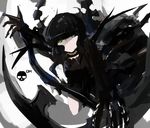  bad_id bad_pixiv_id black_hair black_rock_shooter dead_master green_eyes scythe solo tone_g 