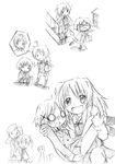  &gt;_&lt; :d =_= ? bad_id bad_pixiv_id bag blush carrying chibi closed_eyes crossover fukuzawa_yumi greyscale hair_ornament hairclip hidamari_sketch holding kugimine kuwahara_(hidamari_sketch) long_hair long_sleeves looking_at_another maria-sama_ga_miteru miyako monochrome multiple_girls nose_blush o_o ogasawara_sachiko open_mouth outstretched_arms pleated_skirt princess_carry school_bag school_uniform shadow shirt short_hair sitting skirt smile sparkle speech_bubble stairs standing sweat twintails yuno |_| 