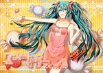  aqua_eyes aqua_hair arisaka_ako bad_id bad_pixiv_id bag bracelet candy food hair_ornament hairpin handbag happy hatsune_miku jewelry long_hair pink_skirt scrunchie skirt smile solo twintails vocaloid 