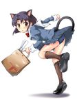  amakusa_mawata animal_ears bag buruma cat_ears cat_tail choir! panties school_uniform solo tail tenpou_gensui underwear 
