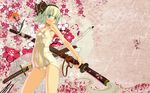  bare_shoulders blue_eyes breasts cameltoe flower hairband highres hiiragi_ryou hitodama katana konpaku_youmu konpaku_youmu_(ghost) one-piece_swimsuit sakuya_tsuitachi school_swimsuit short_hair silver_hair skin_tight small_breasts solo swimsuit sword touhou wallpaper weapon wet white_school_swimsuit white_swimsuit 