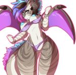  anthro bikini breasts clothing clothing_aside curvaceous dragon female hair hi_res horn kiwipotato looking_at_viewer nipples pussy sherri_aura solo swimwear thick_thighs thigh_gap underwear underwear_aside wide_hips wings 