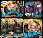  belly blazingfrostwolf burping charles comic domestic_cat embarrassed felid feline felis male male_pred male_prey mammal oral rouen ursid vore 