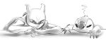 2019 4_fingers alien claws crossover disney duo experiment_(species) fur greyscale grumpy head_tuft hi_res legendary_pok&eacute;mon lilo_and_stitch looking_at_viewer lullaby-of-the-lost mewtwo monochrome nintendo pok&eacute;mon pok&eacute;mon_(species) signature simple_background sketch squint stitch tuft video_games white_background 