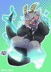  anthro blush bottomless bovid caprine clothed clothing male mammal ring salomonkun signature solo tokyo_afterschool_summoners topwear video_games yu_chi_i 