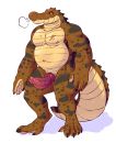 absurd_res anthro breath crocodile crocodilian crocodylid erection hi_res knot looking_at_viewer male musclegut muscular muscular_male nipples nude reptile scalie scar serex simple_background solo standing vein white_background 