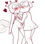  &lt;3 alipixel animal_crossing blush bottomless clothed clothing female female/female fingering grope hi_res kissing koala mammal marsupial nintendo pecan_(animal_crossing) rodent sciurid shirt topwear video_games vombatiform yuka_(animal_crossing) 