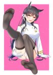  1girl :d absurdres animal_ears arm_support ass ass_grab atago_(azur_lane) azur_lane black_hair black_legwear blush breasts brown_eyes buttons feet garter_straps gloves grabbing_own_ass hair_ribbon highres knees_up large_breasts leg_up long_hair long_sleeves looking_at_viewer mole mole_under_eye open_mouth panties pussy ribbon shirouzu_myuuta sitting smile solo spread_pussy taut_clothes thighhighs toes underwear uniform very_long_hair white_gloves white_panties white_ribbon 