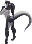  2019 alpha_channel anthro black_hair breasts digital_media_(artwork) female green_eyes hair hi_res lutrine mammal mustelid nude phation simple_background solo standing transparent_background 