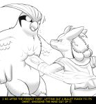  abdominal_bulge avian beak black_and_white feathers fidchellvore hildegard lucario monochrome nintendo pidgeot pok&eacute;mon pok&eacute;mon_(species) teeth video_games 