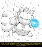  belly black_and_white breasts canid canine clothing female fidchellvore lucario mammal monochrome nintendo pok&eacute;mon pok&eacute;mon_(species) solo video_games 