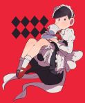  bad_id bad_pixiv_id berobero crossdressing cup looking_to_the_side maid matsuno_osomatsu osomatsu-kun osomatsu-san sipping teacup 