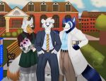  alastair_(salerio) canid canine clothing college felid fox mammal pantherine procyonid raccoon rebel_nightwolfe salerio_(character) school snow_leopard suit teacher warren_(salerio) 