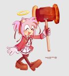  amy_rose angel blood hammer happy smile sonic_(series) sonic_the_hedgehog specialzone tools yandere 