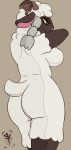  anthro anthrofied bovid breasts caprine female horn looking_at_viewer mammal nintendo pok&eacute;mon pok&eacute;mon_(species) pok&eacute;morph simple_background solo stefankingston video_games wooloo 