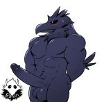  anthro anthrofied avian balls bird blush corvid corviknight elfein erection male muscular nintendo penis pok&eacute;mon pok&eacute;mon_(species) pok&eacute;morph video_games 