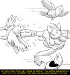  black_and_white comic fearow fidchellvore hildegard lucario monochrome nintendo pok&eacute;mon pok&eacute;mon_(species) spearow text video_games vore 