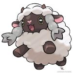  1:1 2019 alpha_channel ambiguous_gender bovid brown_body caprine digital_drawing_(artwork) digital_media_(artwork) hi_res low-angle_view mammal nintendo open_mouth open_smile pink_nose pok&eacute;mon pok&eacute;mon_(species) simple_background smile solo transparent_background video_games white_wool wooloo xous54 yellow_sclera 