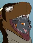  2017 anthro digital_media_(artwork) domestic_cat dragon duo felid feline felis feral male male/male male_pred male_prey mammal open_mouth oral_vore phietto phirae tongue vore 