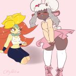  &lt;3 abitriskay alternate_species anthro anthrofied blush bovid breasts caprine clothed clothing female flora_fauna flower flower_humanoid gossifleur hair humanoid humanoidized living_flower mammal nintendo open_mouth plant plant_humanoid pok&eacute;mon pok&eacute;mon_(species) pok&eacute;morph video_games wooloo 